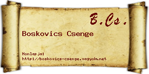 Boskovics Csenge névjegykártya